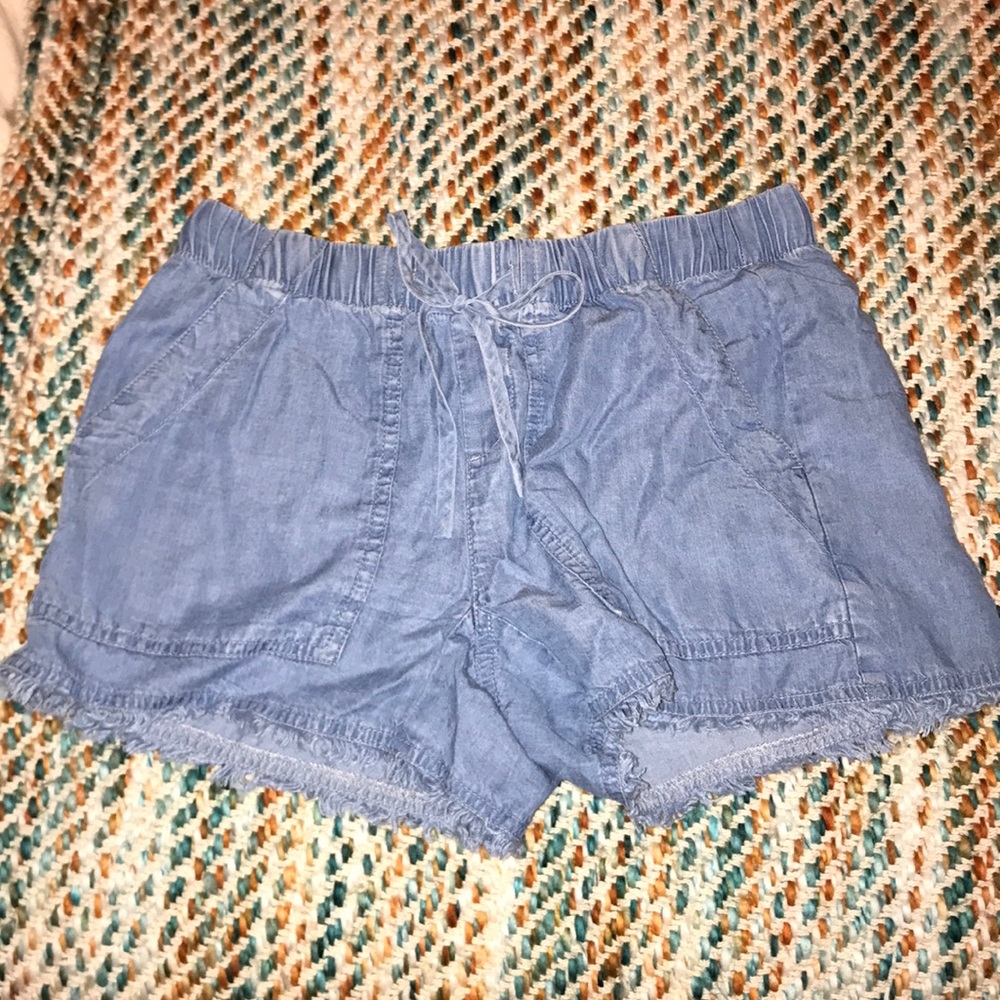 Calvin Klein Flowy Fringe Jean Shorts